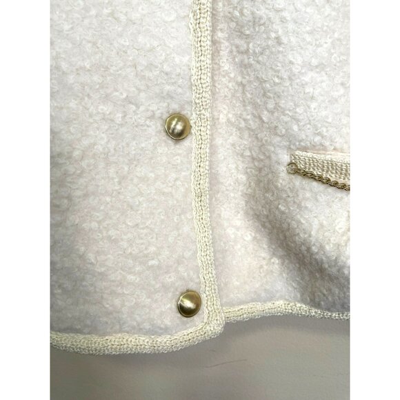 Future Collective Ivory Boucle Jacket Chain Pocket Size Large NEW - Picture 4 of 6